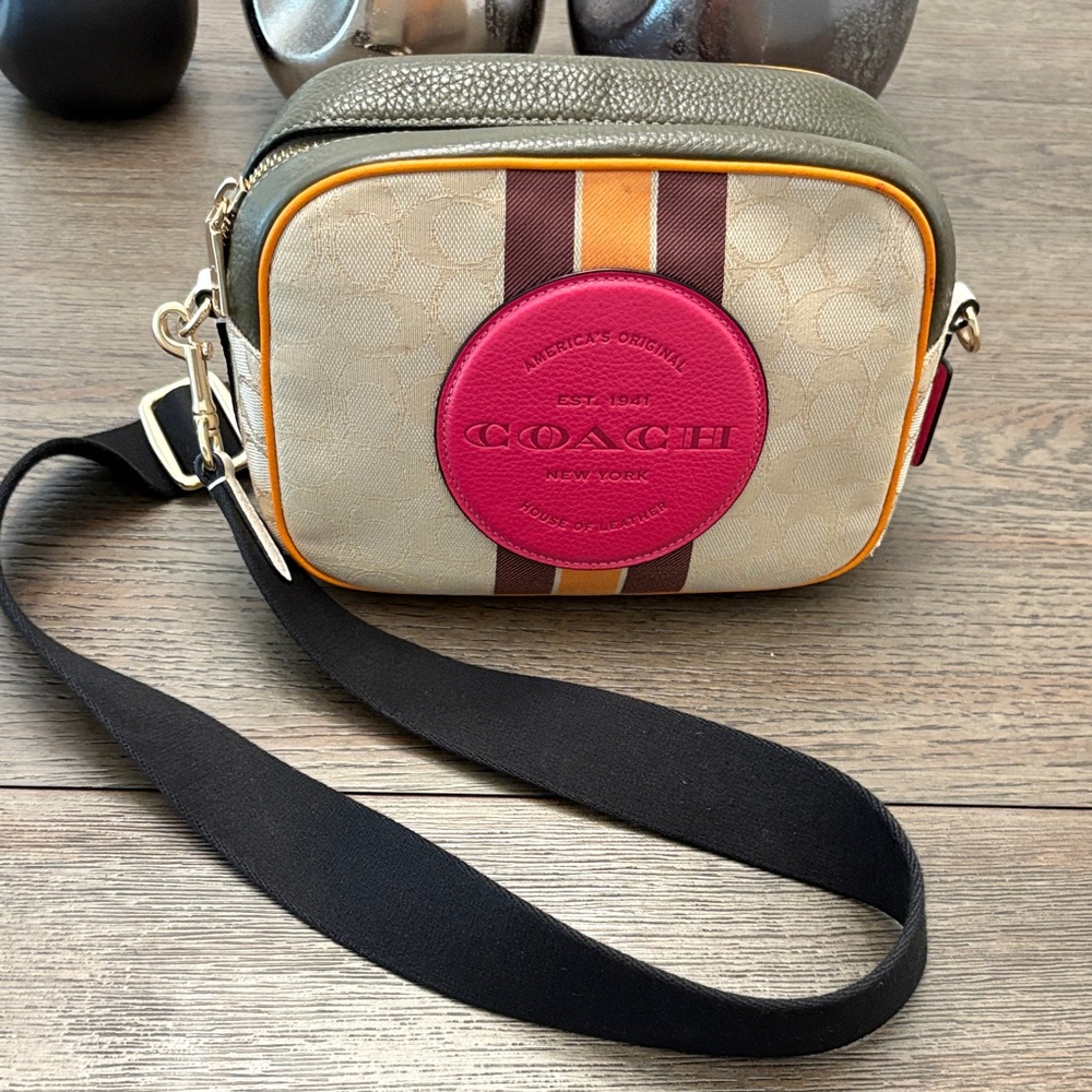 Coach Crossbody Bag - Cream, Pink, and Brown